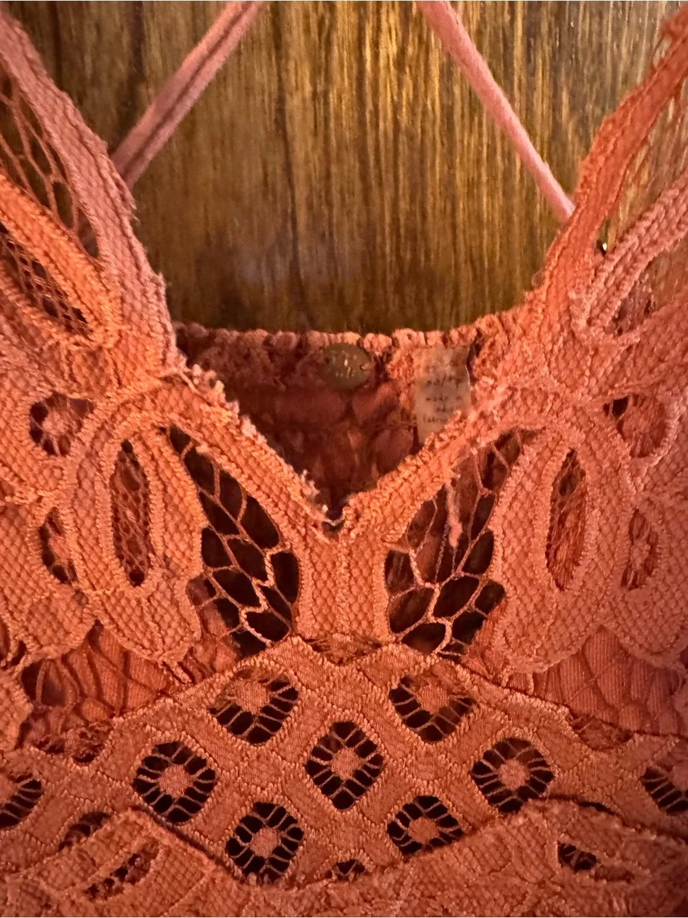 Free People Lace Bodice Maxi Dress in Dusty Coral